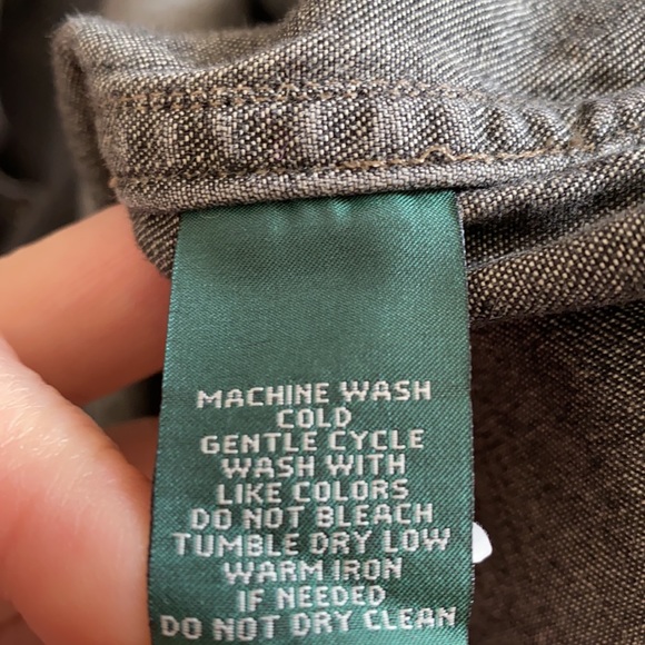 LRL Lauren Jean Co Black Denim Button Down L - Picture 7 of 8